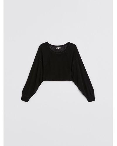 Filippa K Cropped Knit Sweatshirt - Black