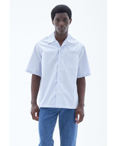 Filippa K Striped Short Sleeve Shirt - White