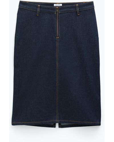 Filippa K Denim Midi Zip Skirt - Blue