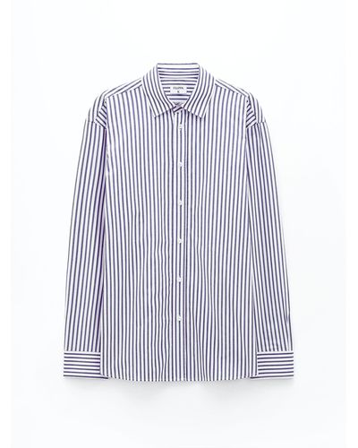Filippa K Striped Cotton Shirt - Gray