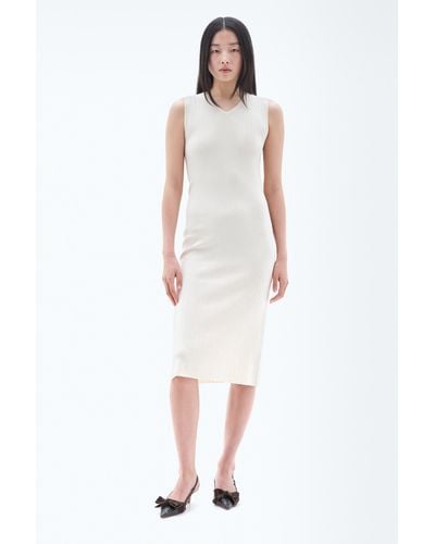 Filippa K V-neck Knit Dress - White