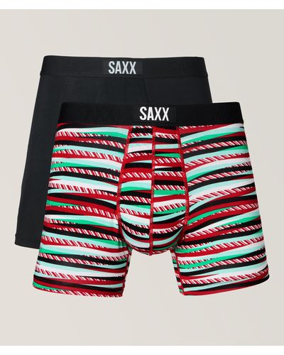 Saxx Underwear Co. 2-Pack Vibe Super Soft Boxer Briefs - Red