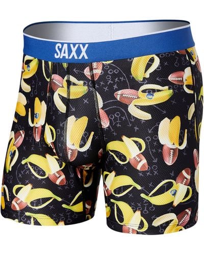 Saxx Underwear Co. Bananas For Football Print Volt Boxer Briefs - Blue
