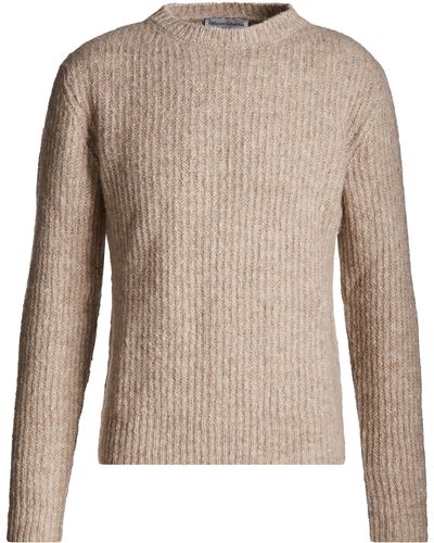 Officine Generale Marco Marbled Alpaca-Cotton-Wool Sweater - Brown