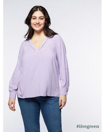 FIORELLA RUBINO Blusa in plumetis di viscosa ecoveroTM - Viola