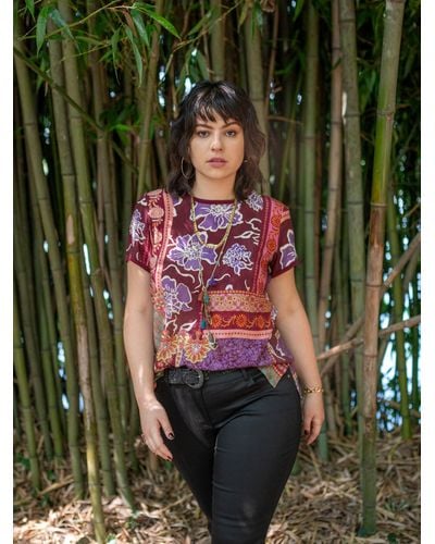 FIORELLA RUBINO Blusa dalla stampa patchwork - Rosso