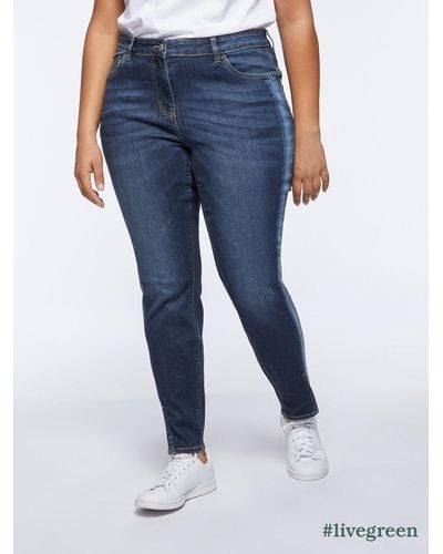 FIORELLA RUBINO Jeans slim fit con bordi sfumati - Blu