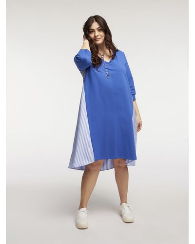FIORELLA RUBINO Vestito "No Size" in due tessuti - Blu