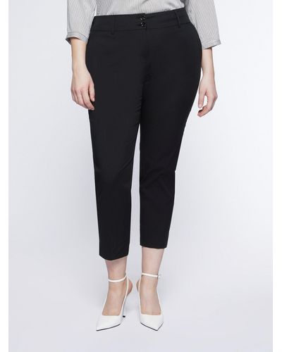 FIORELLA RUBINO Pantaloni dritti cropped - Nero