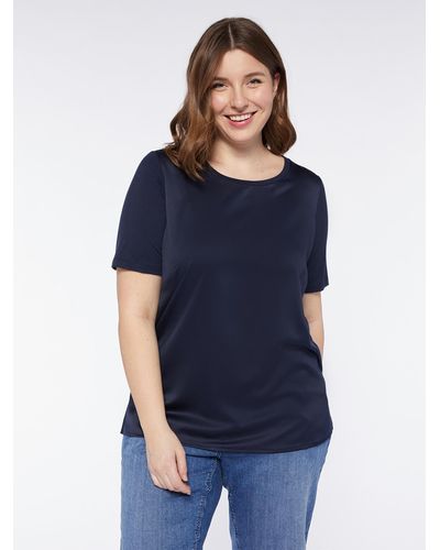FIORELLA RUBINO T-shirt in due tessuti - Blu