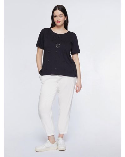 FIORELLA RUBINO T-shirt con ricami - Bianco