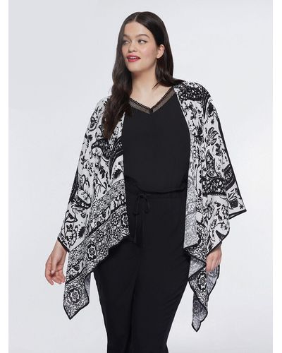 FIORELLA RUBINO Kimono black and white - Nero