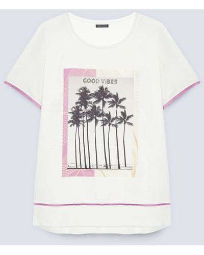 FIORELLA RUBINO T-shirt con stampa palme - Bianco