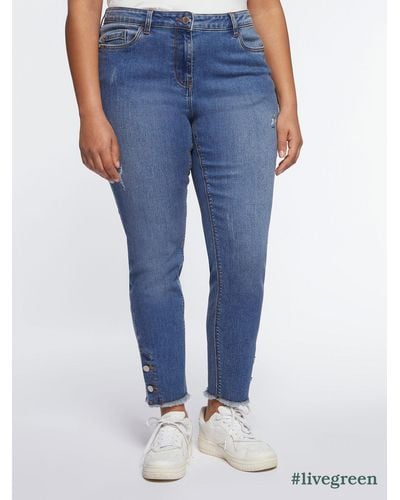 FIORELLA RUBINO Jeans skinny con bottoni al fondo - Blu