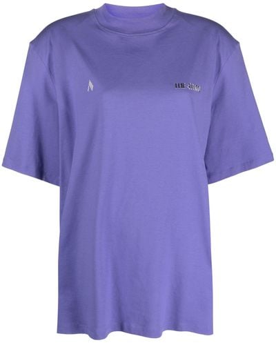 The Attico Kilie Shoulder-pads Cotton T-shirt - Purple