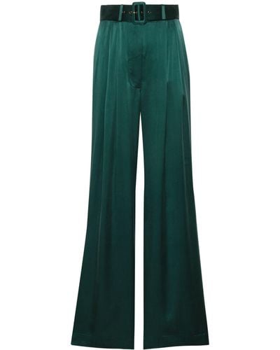 Zimmermann Belted Wide-leg Trousers - Green