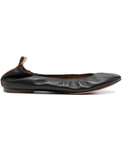 Lanvin Leather Ballerina Shoes - Black