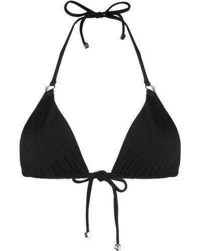 Nanushka Zaida Triangle Halterneck Bikini Top - Black