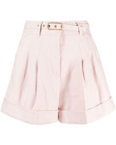 Zimmermann Matchmaker Linen Shorts - Pink