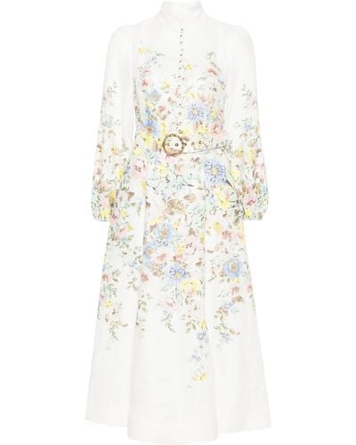 Zimmermann Matchmaker Floral-print Midi Dress - White