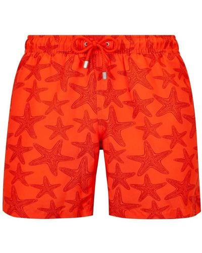 BLUEMINT Arthus Mid-length Swim Shorts Magenta Star - Orange