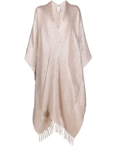 Brunello Cucinelli Fringed Long-lenght Cape - Pink