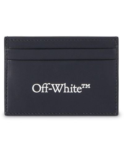 Off-White c/o Virgil Abloh Bookish Logo-print Leather Cardholder - Blue