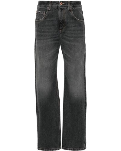 Brunello Cucinelli Retro Vintage Straight-leg Jeans - Gray