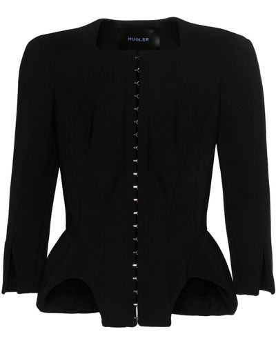 Mugler Corset-design Cropped Jacket - Black
