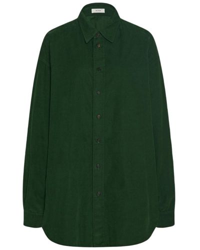 The Row Penna Shirt In Corduroy - Green
