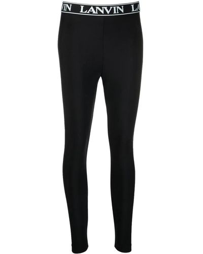 Lanvin Logo-waistband leggings - Black