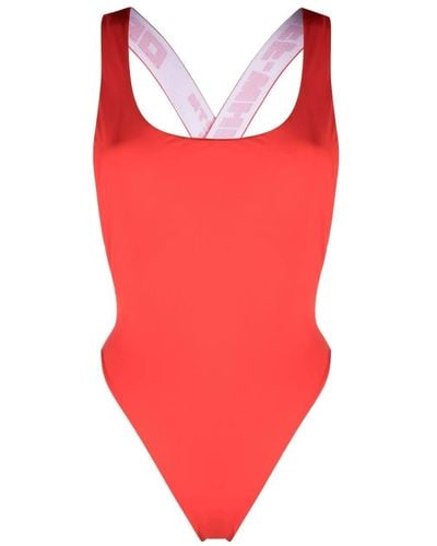 Off-White c/o Virgil Abloh Logo-strap One-piece Swimsuit - Red