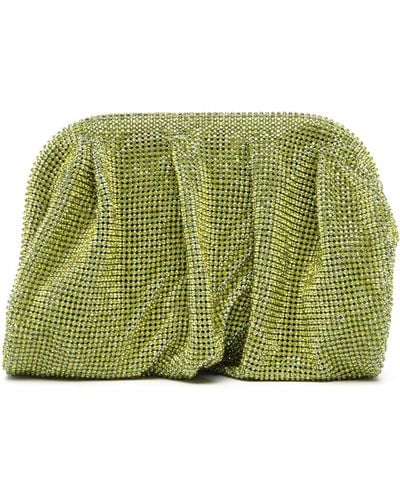 Benedetta Bruzziches Rhinestone-embellished Draped Clutch Bag - Green