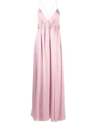 Zimmermann Sensory Gathered Silk Maxi Dress - Pink