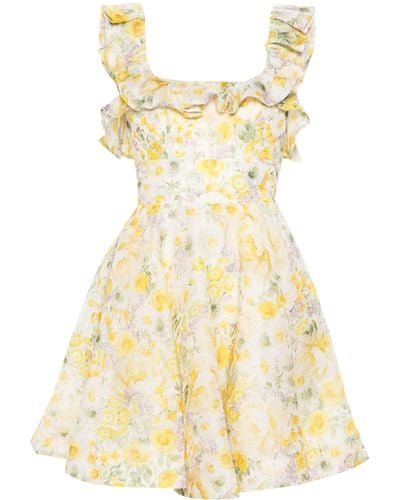 Zimmermann Harmony Ruffled Mini Dress - Yellow