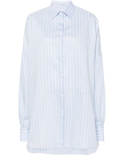 Ermanno Scervino Striped Batwing-sleeve Shirt - White