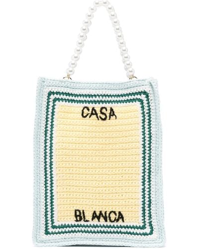 Casablancabrand Logo-embroidered Crochet Tote Bag - Metallic