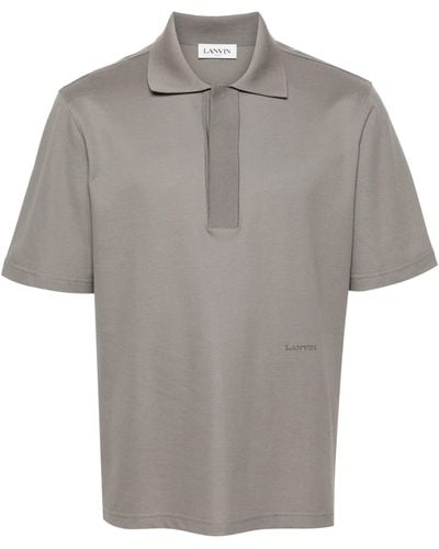 Lanvin Short-sleeve Piquè Polo Shirt - Gray
