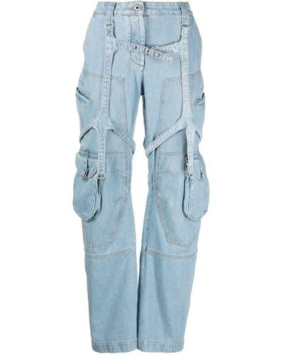 Louis Vuitton × Virgil Abloh BRANDNEW SS19 runway Dorothy poppies flared  dyed denim jeans SZ:32