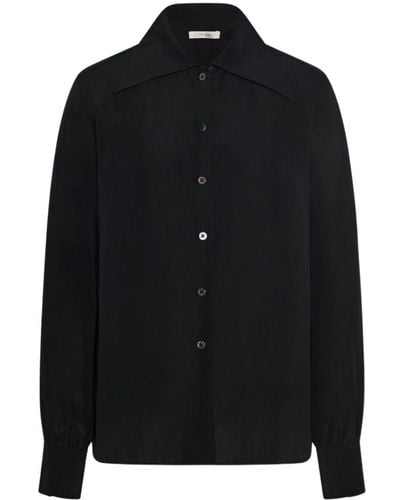 The Row Conan Shirt In Silk - Black