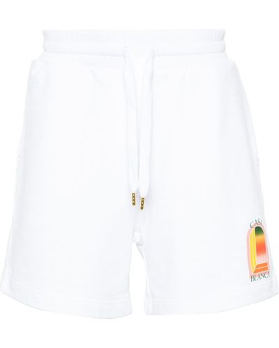 Casablancabrand Logo-print Organic Cotton Shorts - White