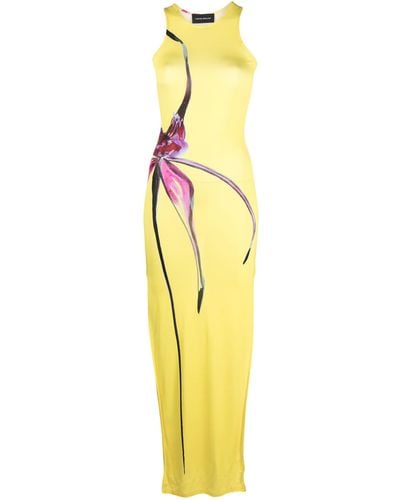 Louisa Ballou Sea Breeze Floral-print Maxi Dress - Metallic