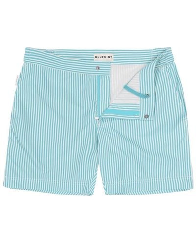 BLUEMINT Bond Tailored Mid-length Swim Shorts Peppermint - Blue