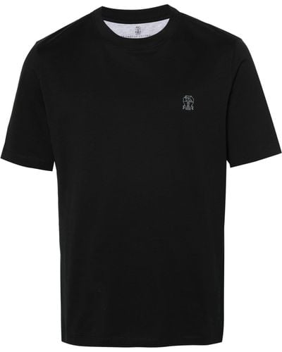 Brunello Cucinelli T-Shirt With Print - Black