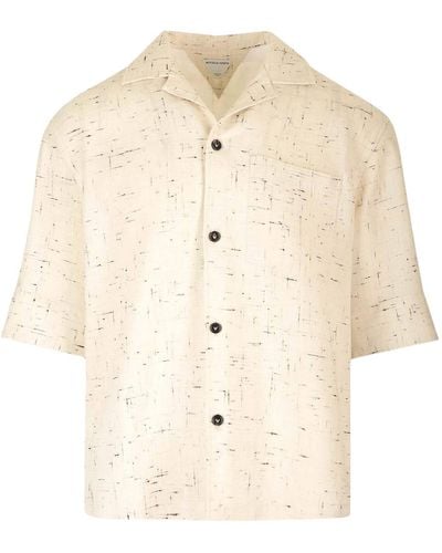 Bottega Veneta Light Criss Cross Viscose Silk Shirt - Natural