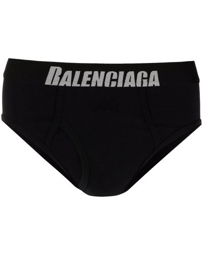 Balenciaga Logo-waist Cotton Briefs - Black