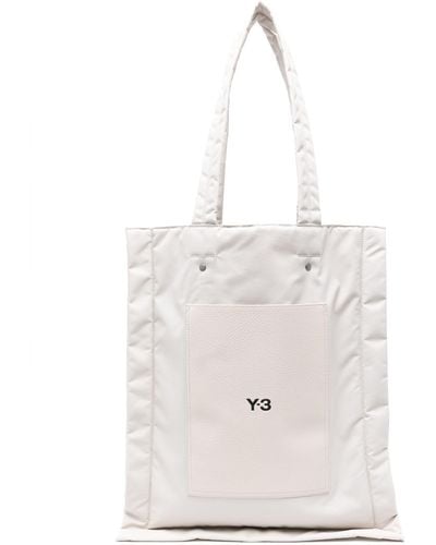Y-3 Logo-print Padded Tote Bag - White