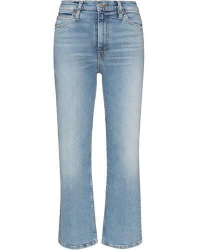 RE/DONE Cropped Straight-leg Jeans - Blue