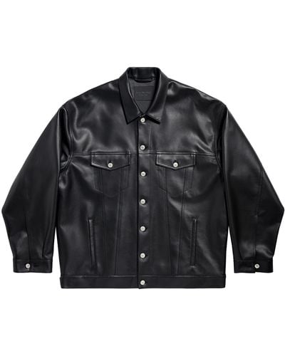 Balenciaga Long-sleeve Leather Shirt - Black