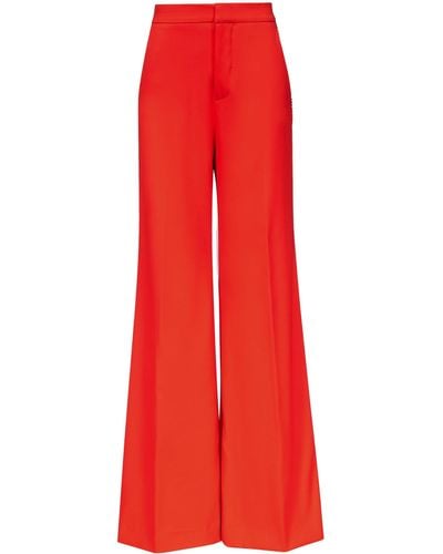 Area Crystal-embellished Palazzo Trousers - Red